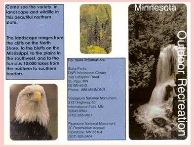 Inside, back, and front of brochure