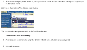 Deleting email messages: middle