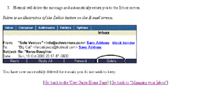 Deleting email messages: bottom